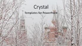  Presentation with russia - Theme having moscow kremlin in winter russia background and a light gray colored foreground