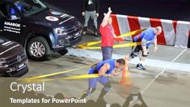  Presentation with sports festival - Beautiful slide set featuring moscow-mar-02-strong-men backdrop and a  colored foreground