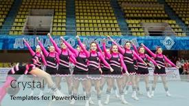  Presentation with sports cheerleading - Theme having moscow-mar-24-cheerleaders-girl background and a lemonade colored foreground