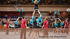  Presentation with sports cheerleading - Slide set consisting of food high in vitamin d background and a sky blue colored foreground