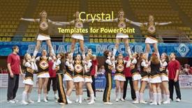  Presentation with sports cheerleading - Beautiful PPT layouts featuring moscow-mar-24-cheerleaders-team backdrop and a tawny brown colored foreground