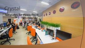  Presentation with office buildings - Presentation theme featuring moscow-mar-5-office-buildings background and a light gray colored foreground