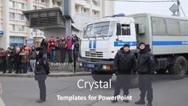  Presentation with protest - Slide set consisting of moscow-march-15-policemen background and a gray colored foreground