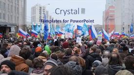  Presentation with protest - Slide set enhanced with moscow-march-15-protest-manifestation background and a sky blue colored foreground