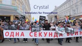  Presentation with protest - Beautiful slide set featuring moscow-march-15-protest-manifestation backdrop and a sky blue colored foreground