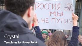  Presentation with protest - Slide set having moscow-march-15-protest-manifestation background and a dark gray colored foreground