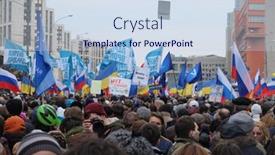  Presentation with protest - Colorful slide set enhanced with moscow-march-15-protest-manifestation backdrop and a sky blue colored foreground