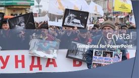  Presentation with protest - Slide set featuring moscow-march-15-protest-manifestation background and a seafoam green colored foreground