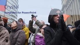  Presentation with protest - PPT layouts having moscow-march-15-protest-manifestation background and a sky blue colored foreground