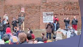 Presentation with protest - Theme having moscow-march-15-protest-manifestation background and a coral colored foreground