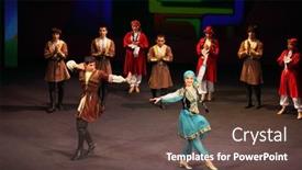  Presentation with classical dance - Audience pleasing PPT layouts consisting of moscow-march-17-folk-dance backdrop and a tawny brown colored foreground