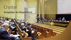  Presentation with first meeting - Colorful slide set enhanced with american flag on the boat backdrop and a teal colored foreground