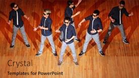  Presentation with hip hop - Presentation design consisting of moscow-march-27-poreotix-dance background and a gold colored foreground