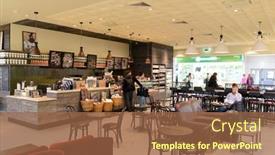  Presentation with seattle - Presentation theme featuring moscow-march-30-starbucks-cafe background and a tawny brown colored foreground