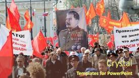  Presentation with communist russia - Audience pleasing presentation design consisting of moscow-may-1-communist-party backdrop and a tawny brown colored foreground