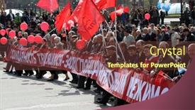  Presentation with communist russia - Presentation theme featuring moscow-may-1-communist-party background and a tawny brown colored foreground