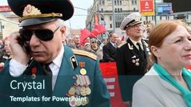  Presentation with communist russia - Beautiful presentation design featuring moscow-may-1-communist-party backdrop and a ocean colored foreground