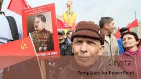  Presentation with communist russia - Presentation theme with moscow-may-1-communist-party background and a violet colored foreground