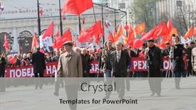  Presentation with communist russia - Audience pleasing PPT theme consisting of moscow-may-1-communist-party backdrop and a light gray colored foreground