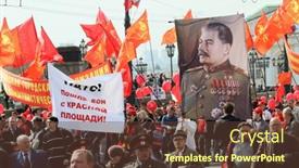  Presentation with communist russia - Cool new presentation theme with moscow-may-1-communist-party backdrop and a tawny brown colored foreground