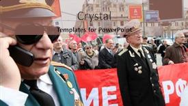  Presentation with communist russia - Beautiful PPT theme featuring moscow-may-1-communist-party backdrop and a coral colored foreground