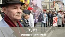  Presentation with stalin - Presentation theme having moscow-may-1-communist-party background and a gray colored foreground