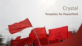  Presentation with rally - Amazing presentation theme having moscow-may-1-communist-party backdrop and a sky blue colored foreground