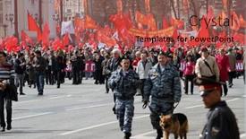  Presentation with communist russia - Presentation theme having moscow-may-1-communist-party background and a red colored foreground