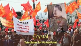  Presentation with communist russia - Presentation theme featuring moscow-may-1-communist-party background and a tawny brown colored foreground