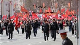  Presentation with communist russia - Cool new presentation theme with moscow-may-1-communist-party backdrop and a coral colored foreground