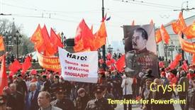 Presentation with communist russia - Beautiful presentation featuring moscow-may-1-communist-party backdrop and a tawny brown colored foreground