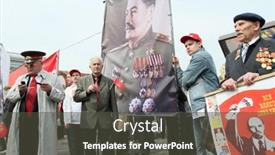  Presentation with stalin - Amazing slide deck having moscow-may-1-communist-party backdrop and a dark gray colored foreground