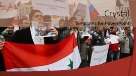  Presentation with community day - Presentation theme having moscow-may-1-rally background and a coral colored foreground