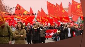  Presentation with communist russia - Beautiful slide set featuring moscow-may-1-unidentified-communist backdrop and a red colored foreground