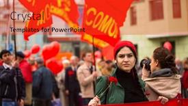  Presentation with communist russia - Beautiful slide set featuring moscow-may-1-unidentified-communist backdrop and a red colored foreground