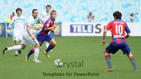  Presentation with premier league - Colorful slide set enhanced with ibiza ses salines saltworks at backdrop and a tawny brown colored foreground