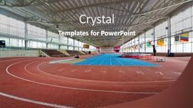  Presentation with athletics - Slide set with moscow-may-13-indoor-athletics background and a gray colored foreground