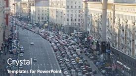  Presentation with traffic jam - Theme featuring moscow-may-15-traffic-jam background and a  colored foreground