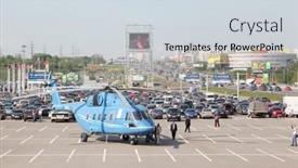  Presentation with helicopter - Presentation theme having moscow-may-21-helicopter-mi background and a sky blue colored foreground