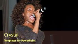  Presentation with singer - Audience pleasing presentation design consisting of moscow-may-22-singer-karmen backdrop and a tawny brown colored foreground