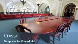  Presentation with congress - PPT theme with moscow-may-23-wooden-table background and a ocean colored foreground