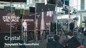  Presentation with video conference - Colorful slide deck enhanced with moscow-may-24-2021-video backdrop and a tawny brown colored foreground