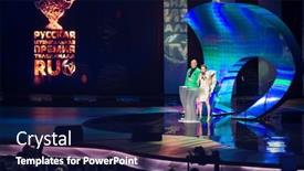  Presentation with award ceremony - Theme having moscow-may-25-presenter background and a navy blue colored foreground