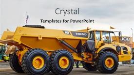  Presentation with construction equipment - Amazing slide set having moscow-may-29-volvo-a40f backdrop and a light gray colored foreground