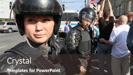  Presentation with article - PPT theme featuring moscow-may-31-prohibited-rally background and a dark gray colored foreground