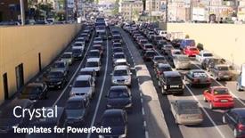  Presentation with traffic jam - Beautiful slide deck featuring moscow-may-5-cars-stands backdrop and a wine colored foreground