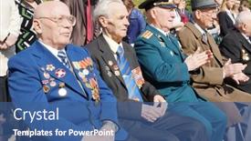  Presentation with second world war - Theme enhanced with moscow-may-5-veterans background and a ocean colored foreground