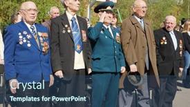  Presentation with second world war - Slide deck consisting of moscow-may-5-veterans background and a ocean colored foreground