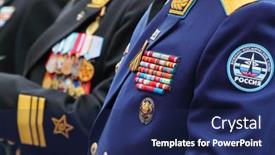  Presentation with awards ceremony - Beautiful slide set featuring moscow-may-8-military-awards backdrop and a navy blue colored foreground