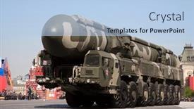  Presentation with missile - Audience pleasing presentation theme consisting of moscow-may-9-mobile-missile backdrop and a light blue colored foreground